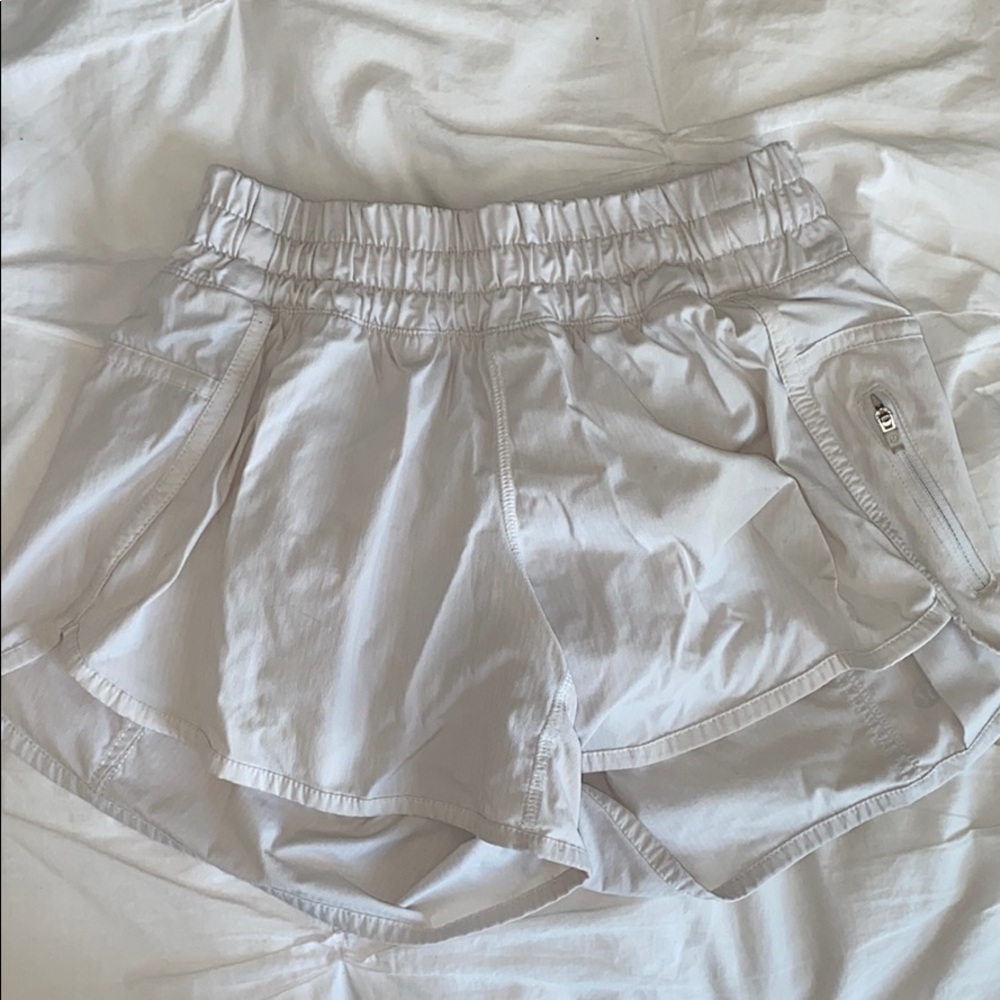 White lulu lemon tracker shorts size 6